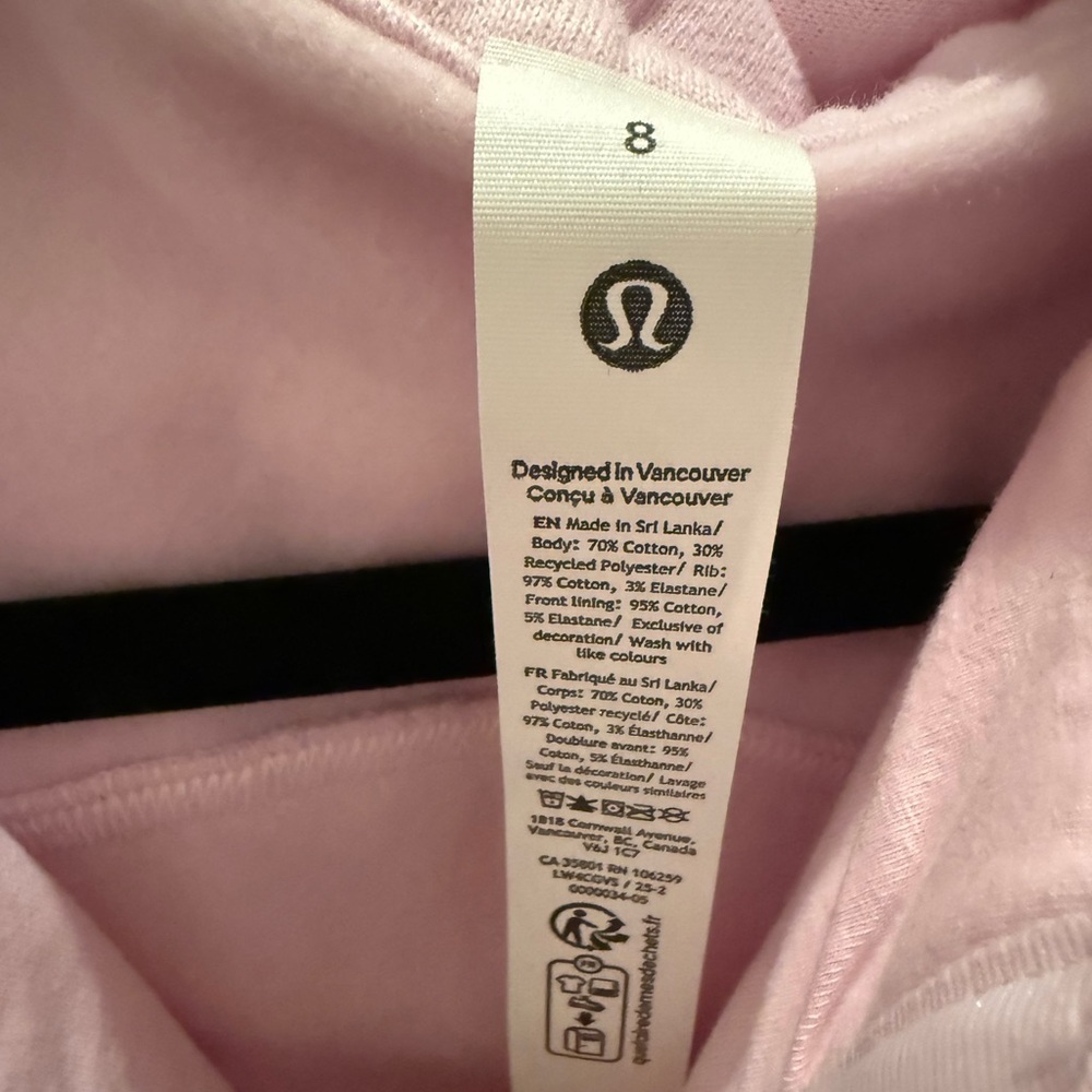 NWT $138 LULULEMON Pink Organza Scuba Full Zip Hoodie Jacket 8, 10, 12 - Picture 9 of 16